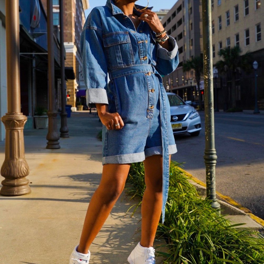 Denim Romper